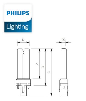 PL-S 9W/01/2P UVB Philips 927901700121 výkres